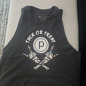Pure Barre Gray Tuck or Treat Tank Top